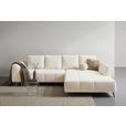 ECKSOFA in Flachgewebe Creme  306/202 cm  - Buchefarben/Creme, KONVENTIONELL, Holz/Textil (306/202cm) - Carryhome