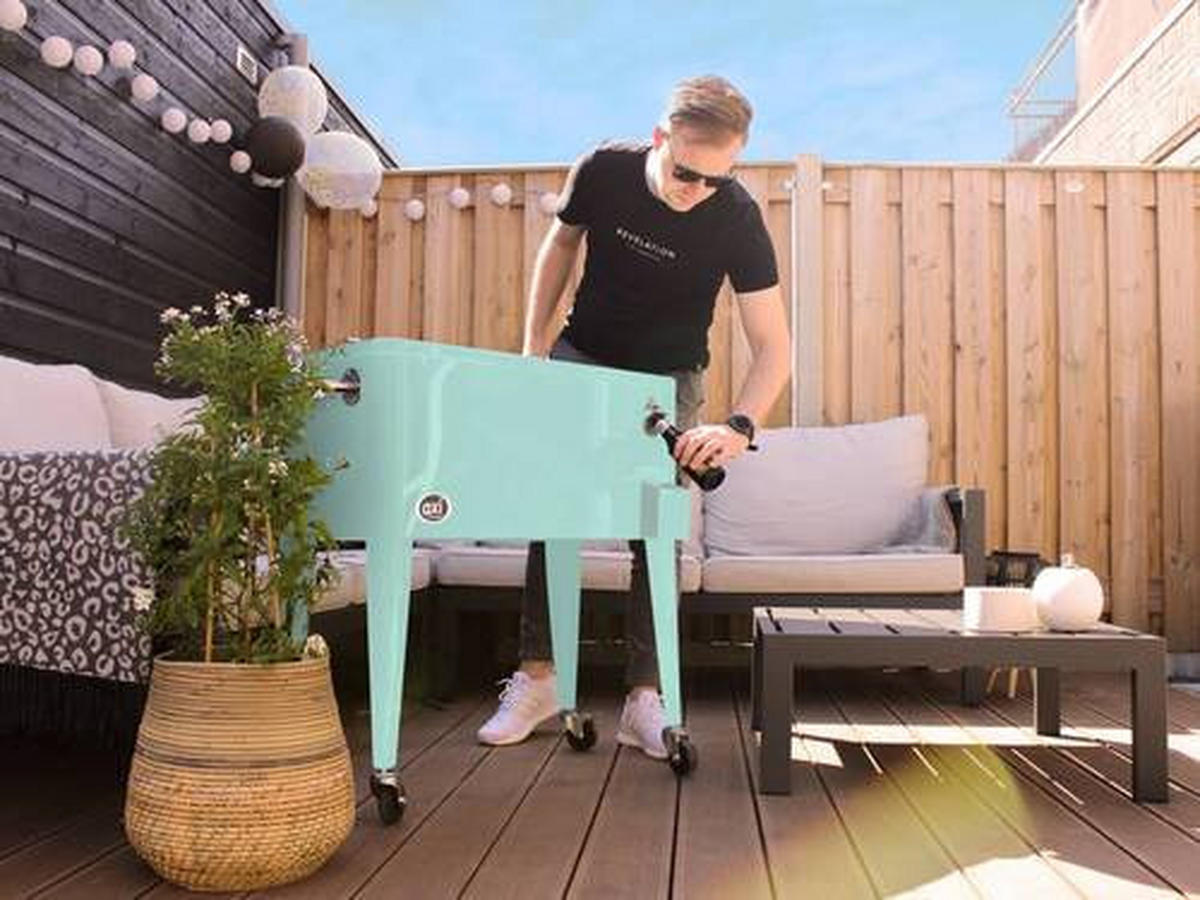 KÜHLBOX RETRO KÜHLER Mintgrün 76 l  - Mintgrün, KONVENTIONELL, Metall (43,00/89,00/92,00cm) - Ambia Garden