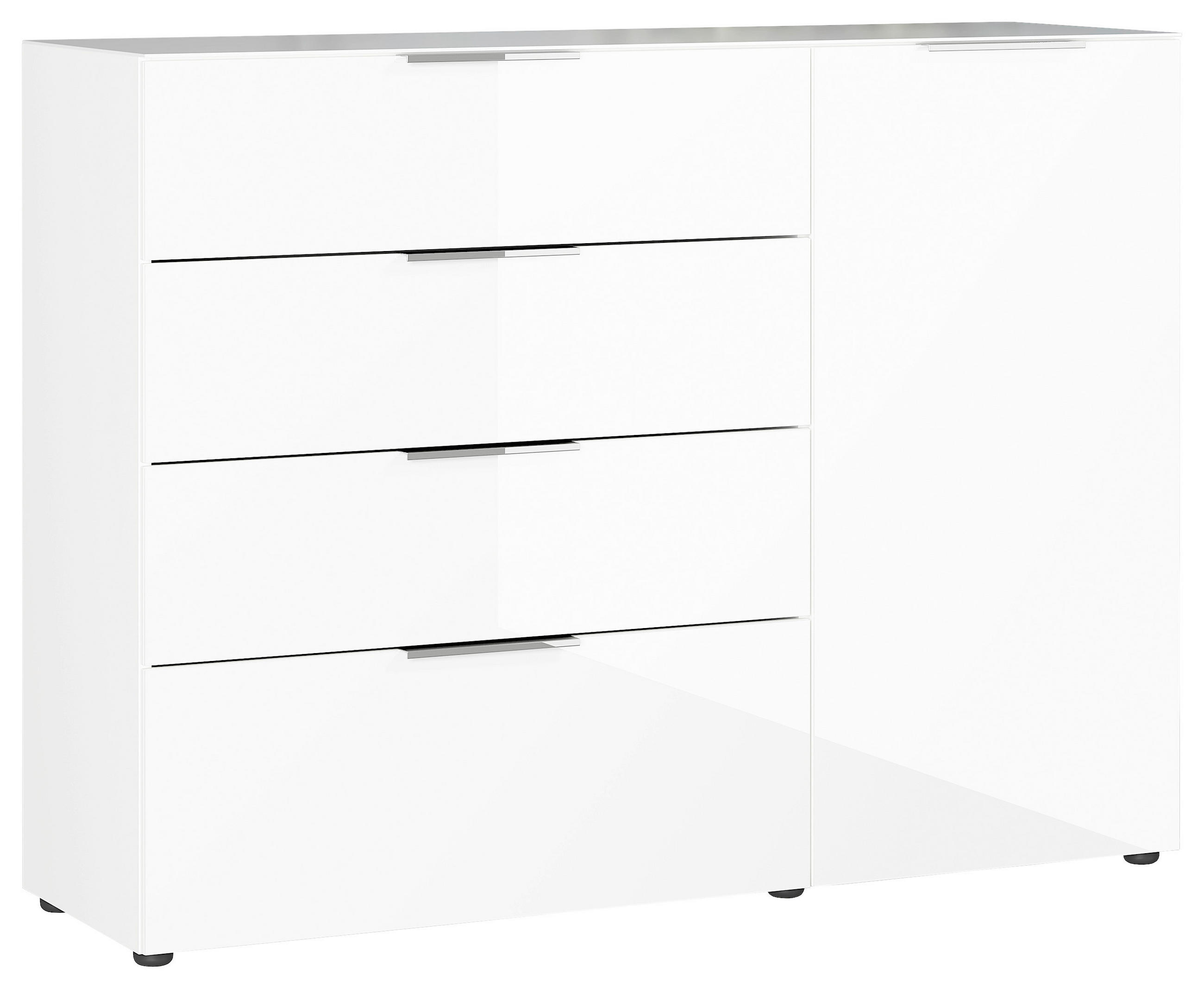 TÁLALÓSZEKRÉNY 134/102/42 cm  - krómszínű/fekete, Modern, műanyag/faalapú anyag (134/102/42cm) - Premium Living