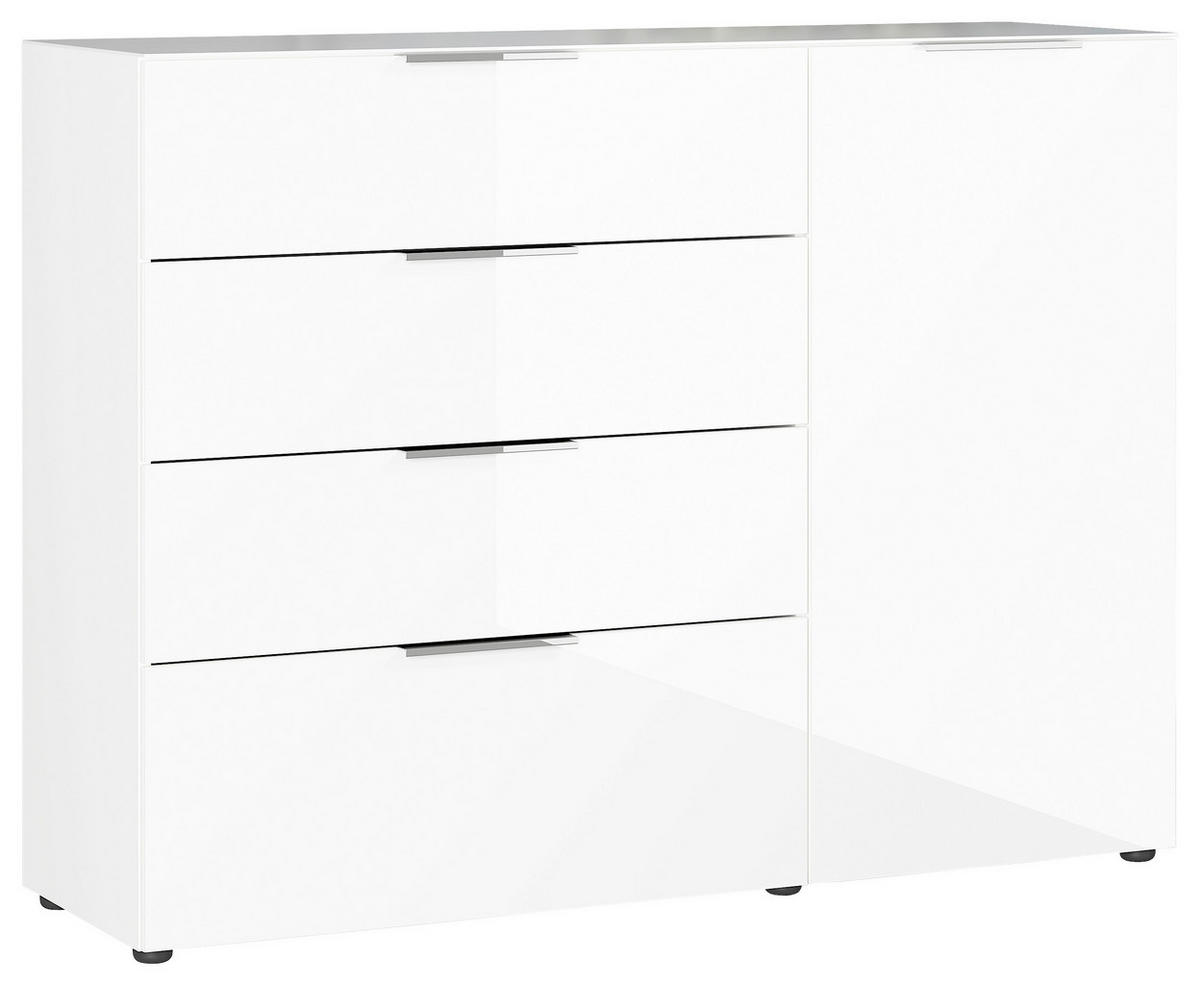 ŠIROKÁ KOMODA, biela, 134/102/42 cm - čierna/biela, Modern, kov/kompozitné drevo (134/102/42cm) - Premium Living