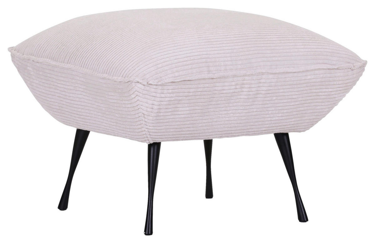 HOCKER in Textil Beige  - Beige/Schwarz, Konventionell, Textil/Metall (60/49/53cm) - MID.YOU