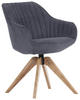 ARMLEHNSTUHL  in Flachgewebe  - Dunkelgrau/Eichefarben, Design, Holz/Textil (60cm) - Hom`in