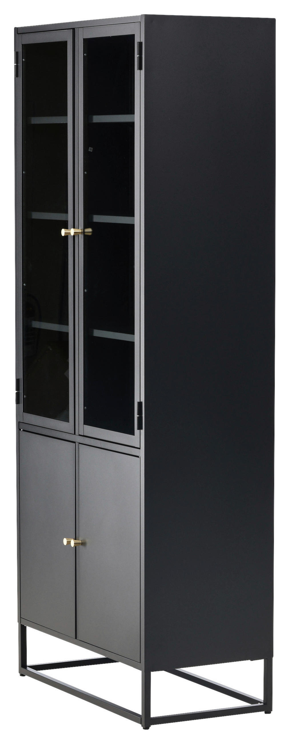VITRINSKÅP  i svart  - svart, Design, metall/glas (80/190/41cm) - Livetastic