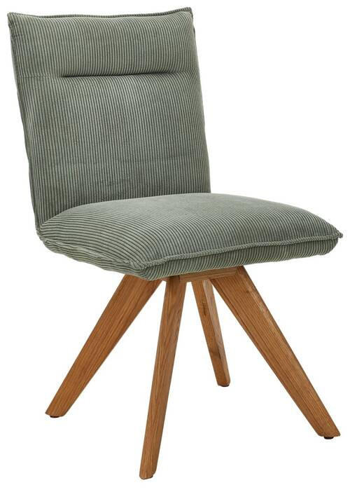 STUHL Feincord Waldgrün Wildeiche massiv  - Waldgrün/Wildeiche, Design, Holz/Textil (47/87/62cm) - Johann Jakob