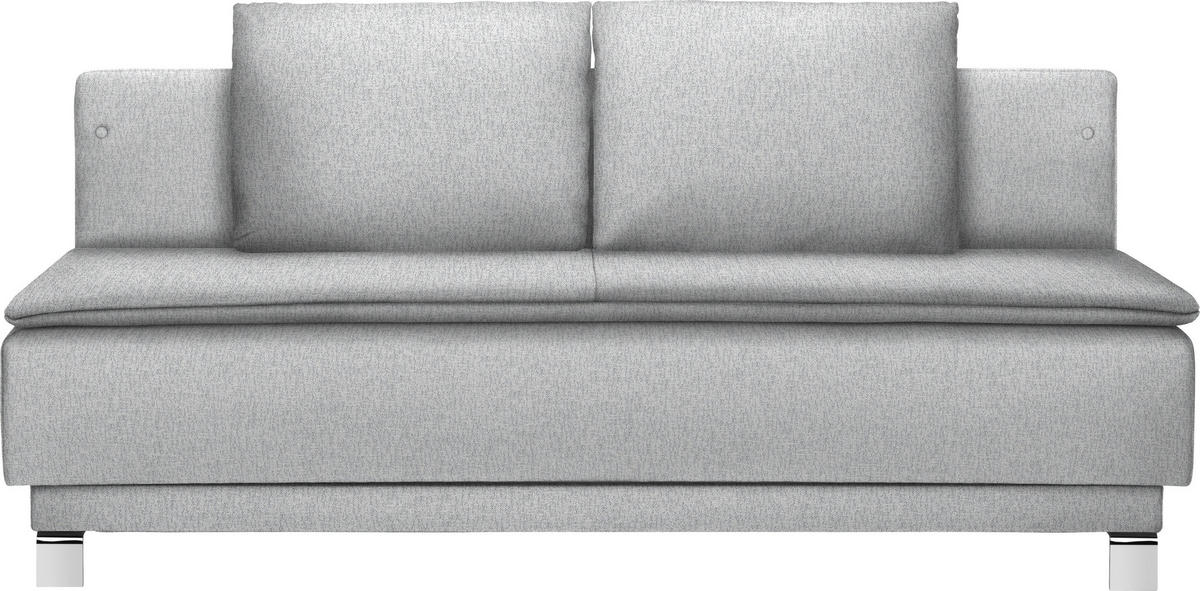 SCHLAFSOFA in Webstoff Hellgrau  - Hellgrau, MODERN, Textil/Metall (200/85/90cm) - Joka