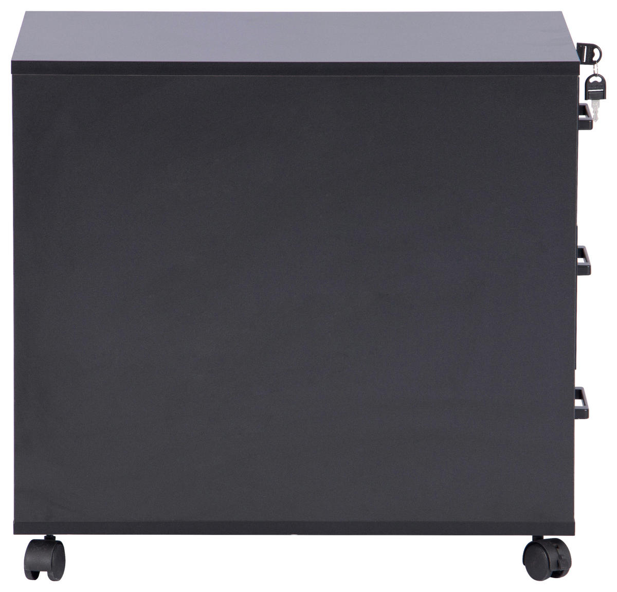 ROLLCONTAINER Schwarz, Eiche Artisan  - Schwarz/Eiche Artisan, MODERN, Holzwerkstoff/Kunststoff (43/56/60cm) - Livetastic
