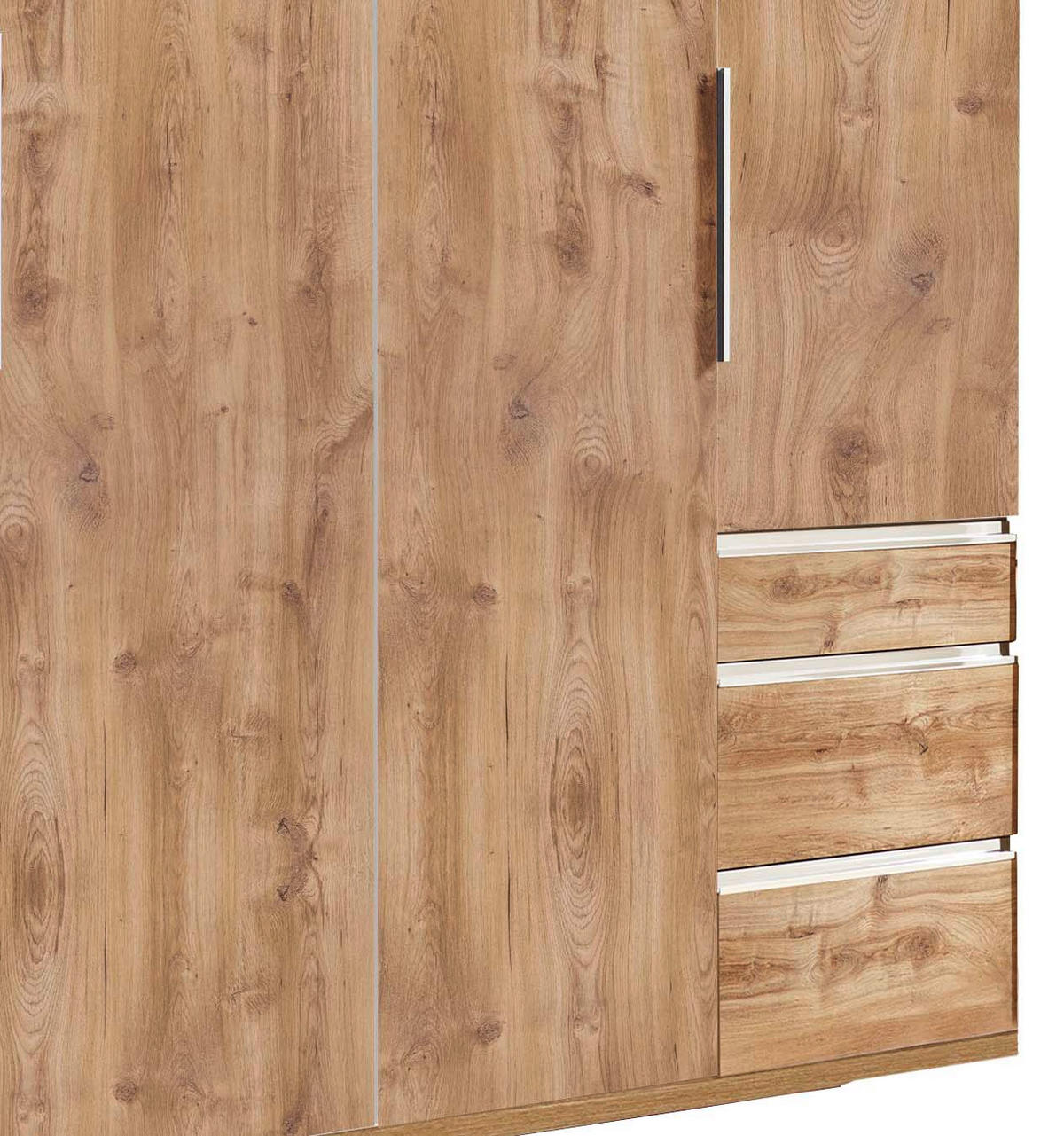 DREHTÜRENSCHRANK 300/216/58 cm 6-türig Eichefarben  - Chromfarben/Eichefarben, MODERN, Holzwerkstoff/Metall (300/216/58cm) - MID.YOU