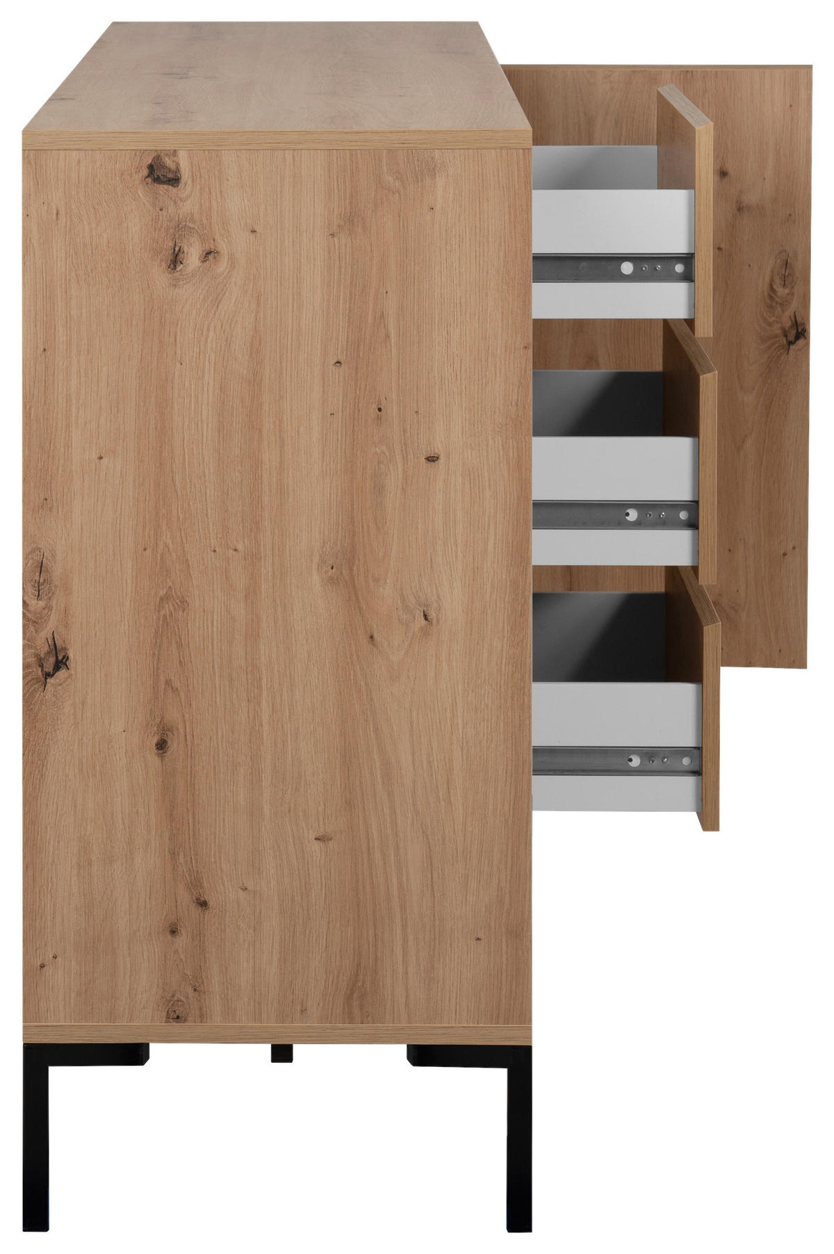 SIDEBOARD  in 170/87/40 cm  - Schwarz/Eiche Artisan, Design, Holzwerkstoff/Metall (170/87/40cm) - MID.YOU