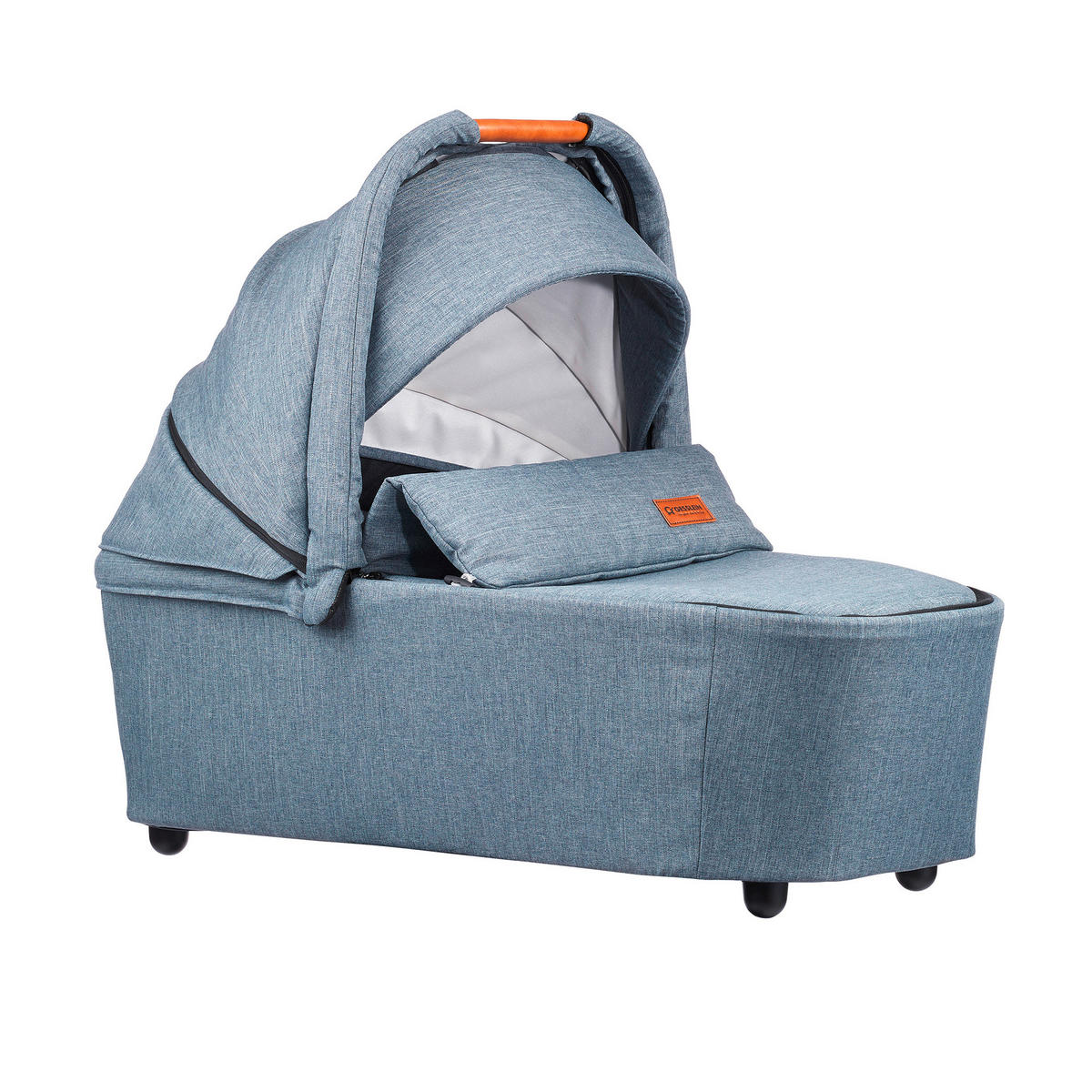 KINDERWAGENSET FX4 Classic  - Blau/Cognac, Basics, Textil/Metall (57/129/100cm) - Gesslein