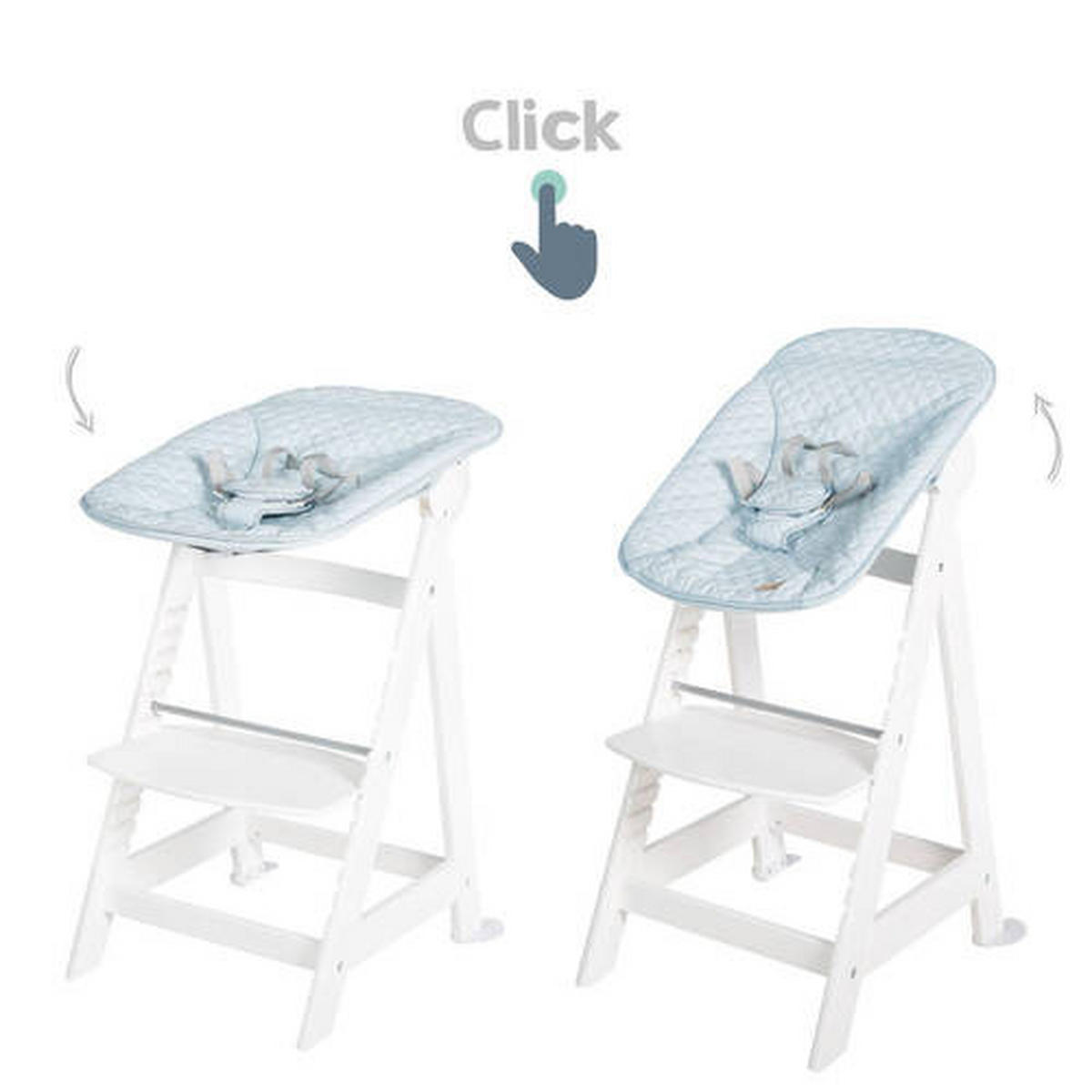 HOCHSTUHL roba Style Born Up Weiß, Hellblau  - Weiß/Hellblau, Basics, Holzwerkstoff/Textil (52/94/66,5cm) - Roba