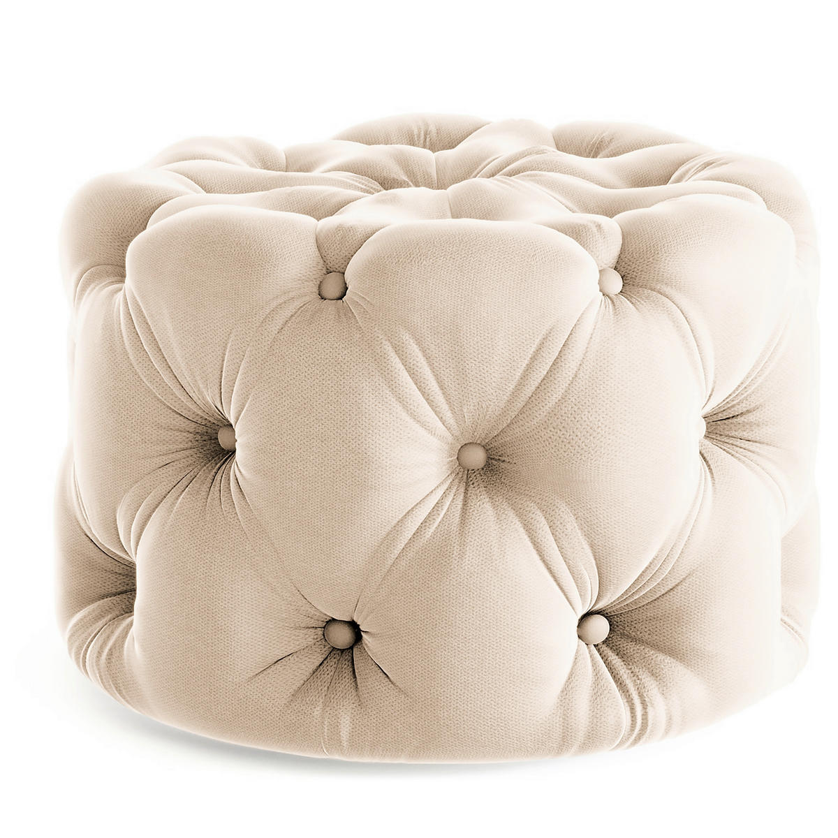 HOCKER in Textil Creme  - Creme/Schwarz, Design, Kunststoff/Textil (60/39/60cm) - P & B