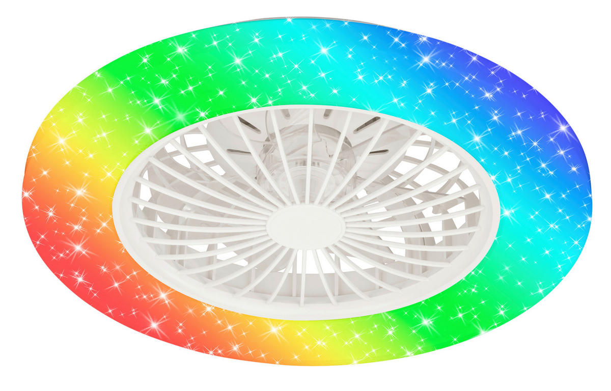 DECKENVENTILATOR 48.5/14.5 cm   - Weiß, Design, Kunststoff (48.5/14.5cm)