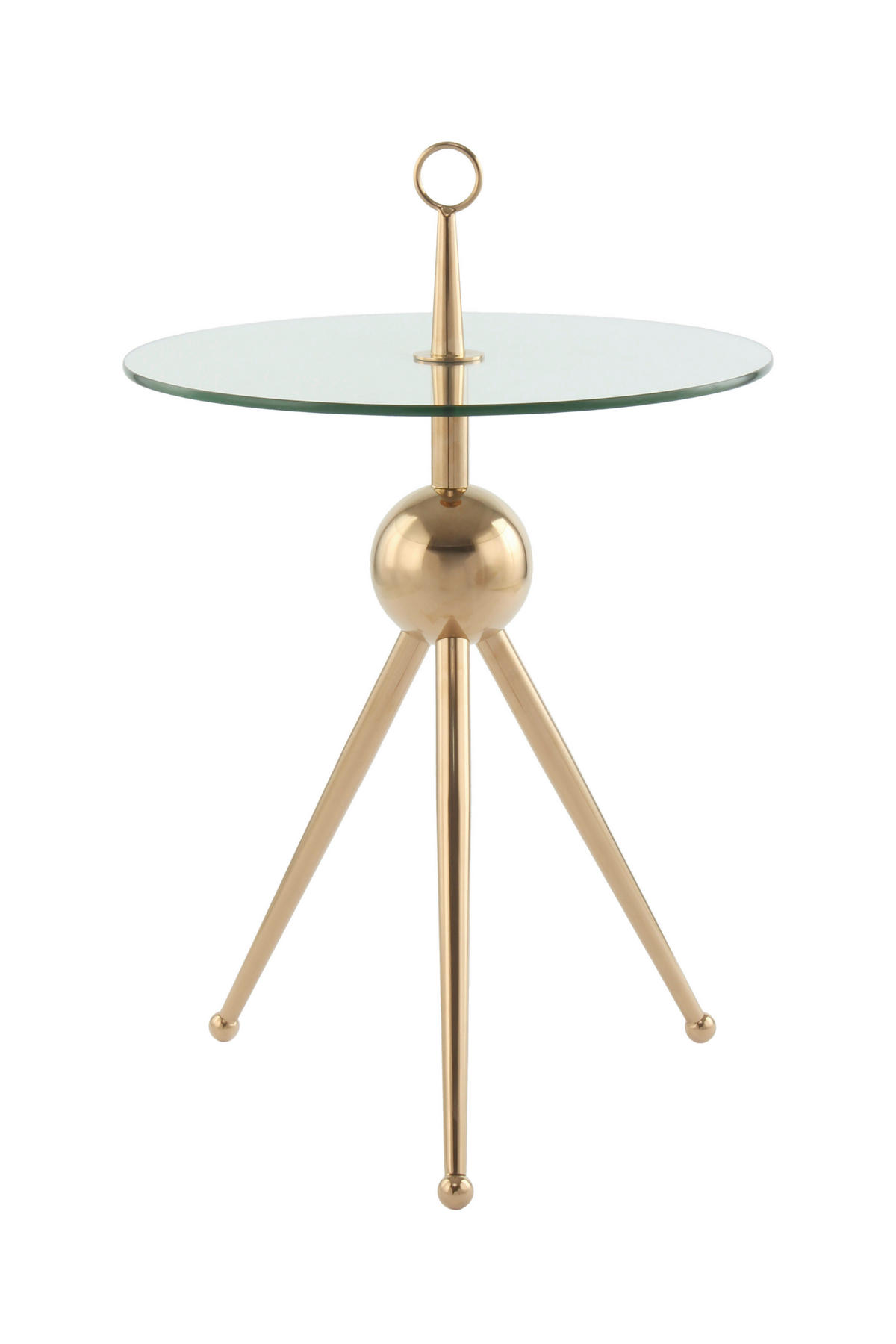 SIDOBORD i metall, glas 46/46/52 cm  - guldfärgad, Modern, metall/glas (46/46/52cm) - Kayoom