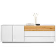 LOWBOARD Triest  in 207/69/42 cm  - Eichefarben/Weiß, Design, Glas/Holz (207/69/42cm) - Novel