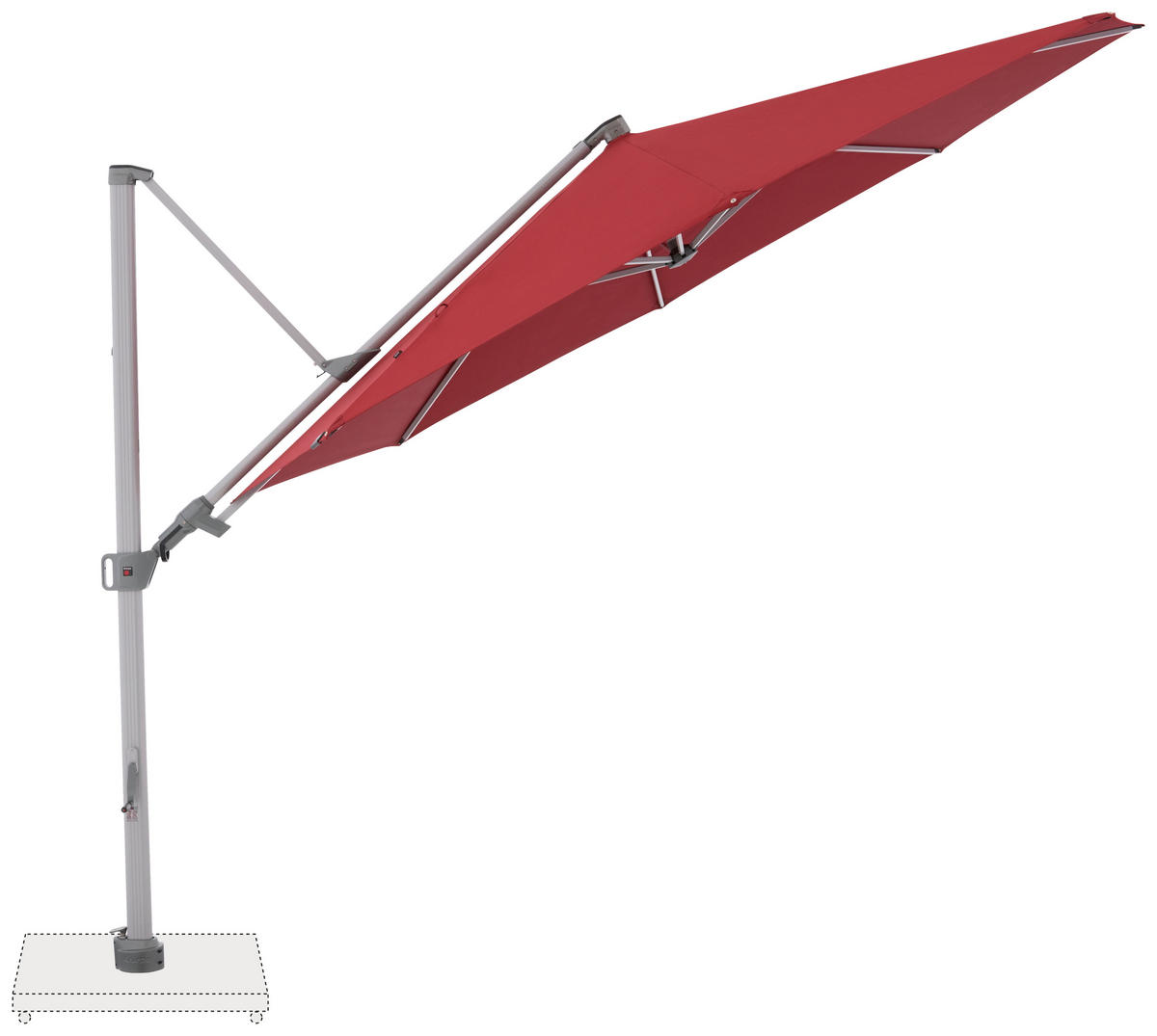 AMPELSCHIRM 340 cm Bordeaux  - Bordeaux/Silberfarben, Basics, Textil/Metall (340/340cm) - KNIRPS