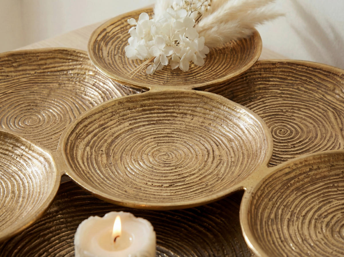 OKRASNA SKLEDA     44/44/4 cm         - zlate barve, Design, kovina (44/44/4cm) - Livetastic