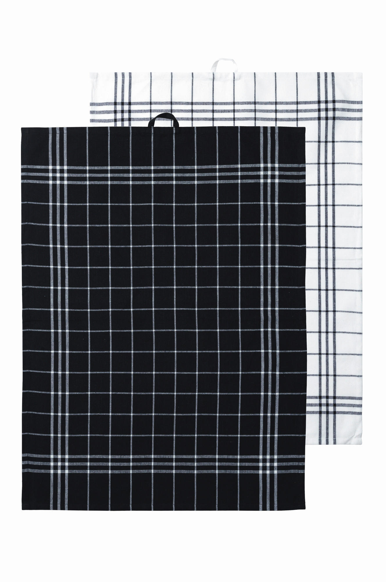 KÖKSHANDDUK svart, vit  - vit/svart, Basics, textil (37/26/0,85cm) - Best Price