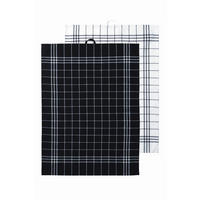 KÖKSHANDDUK svart, vit  - vit/svart, Basics, textil (37/26/0,85cm) - Best Price