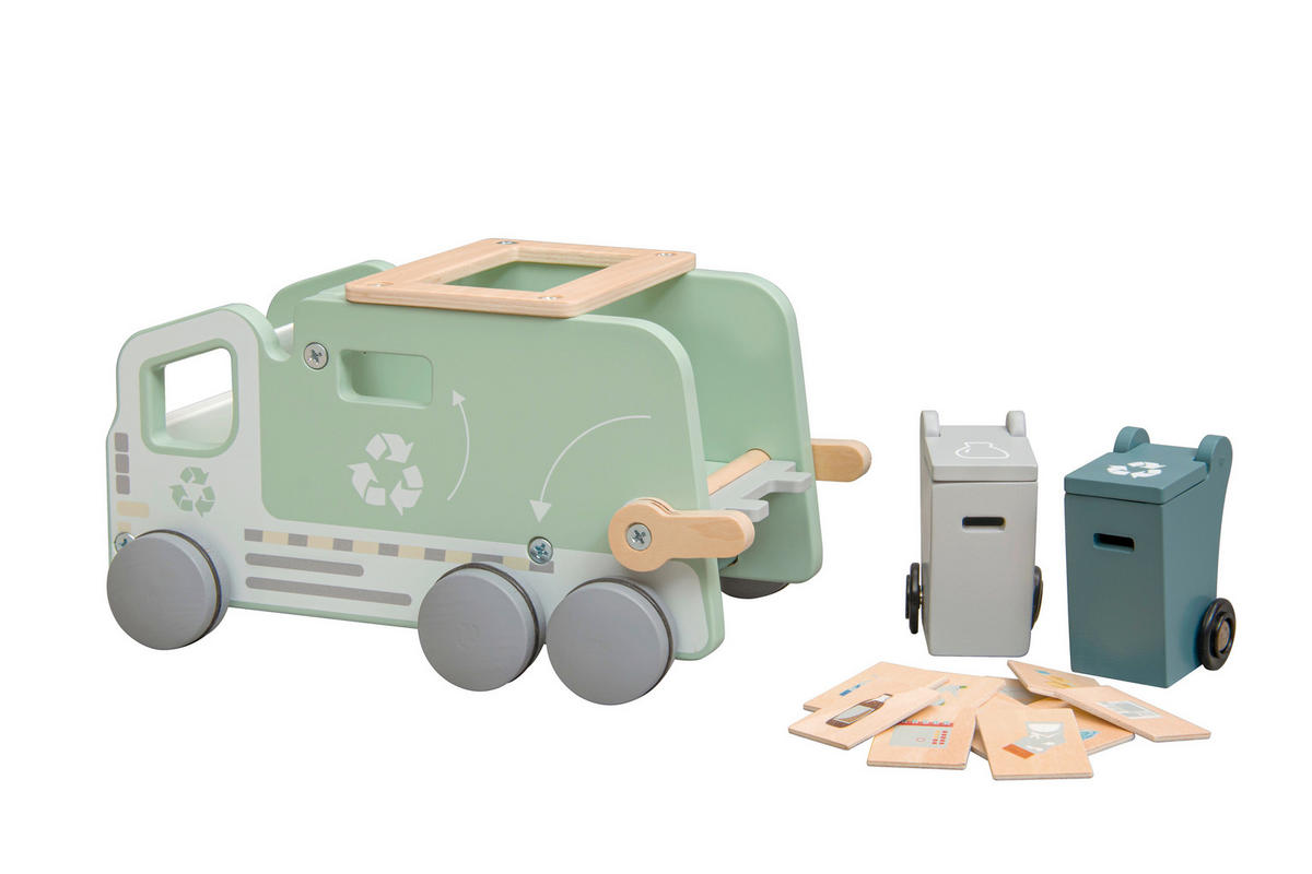 MÜLLWAGEN - Multicolor, Trend, Holz/Kunststoff (24/14/11,5cm) - Avelia