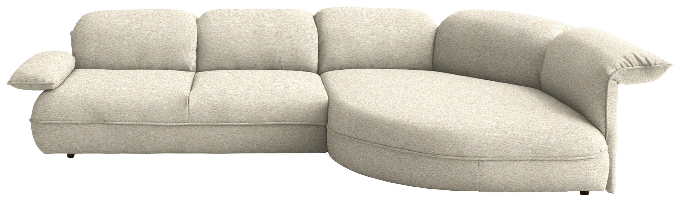 ECKSOFA Chenille Beige  - Beige/Schwarz, Design, Kunststoff/Textil (343/154cm) - Koinor