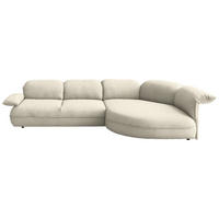 ECKSOFA Chenille Beige  - Beige/Schwarz, Design, Kunststoff/Textil (343/154cm) - Koinor