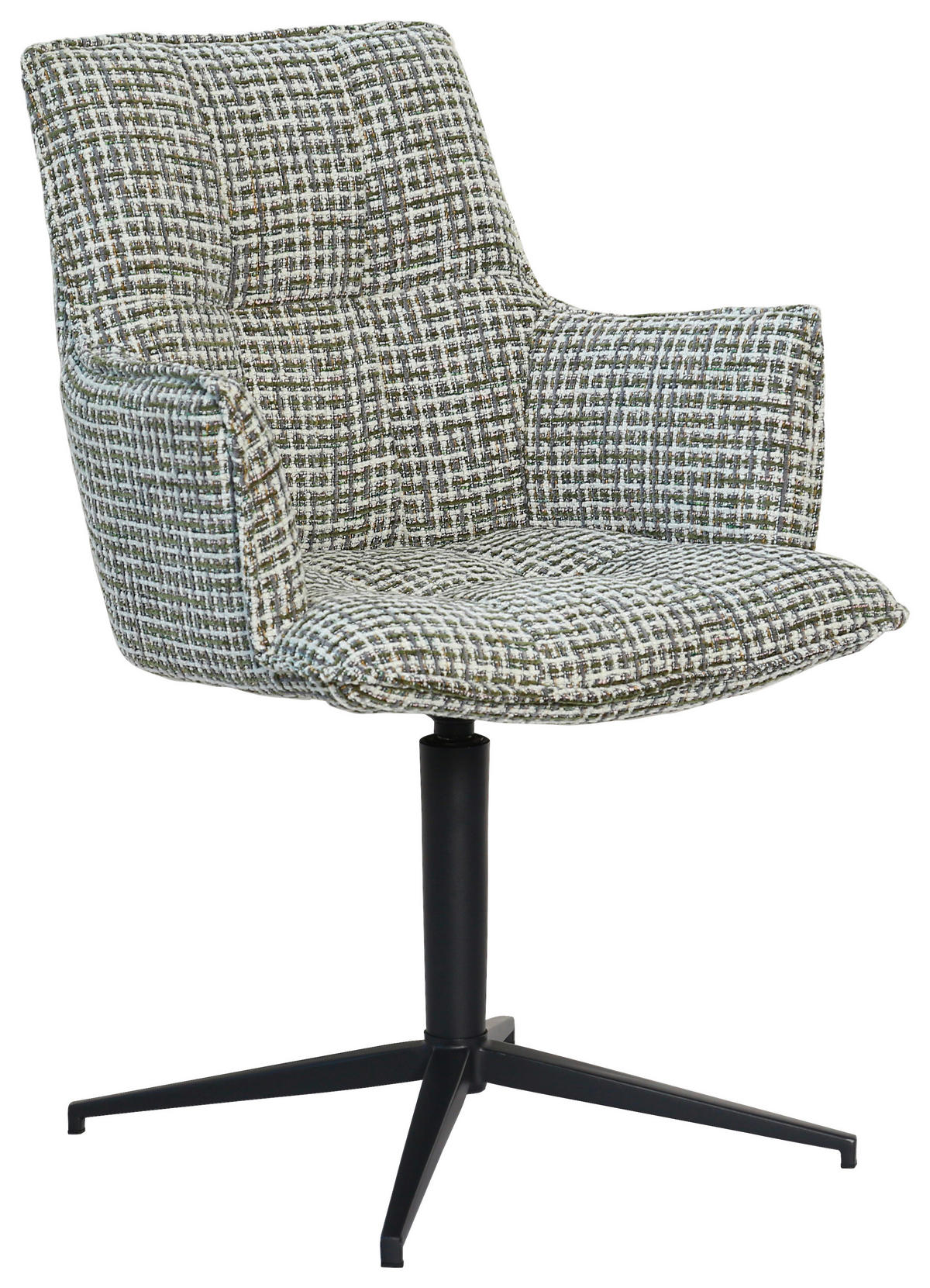 ARMLEHNSTUHL  in Eisen Chenille  - Schwarz/Weiß, MODERN, Textil/Metall (59,5/87,5/62,5cm) - Novel