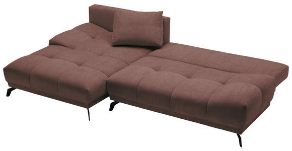 ECKSOFA in Chenille Braun  - Schwarz/Braun, MODERN, Textil/Metall (182/290cm) - Hom`in