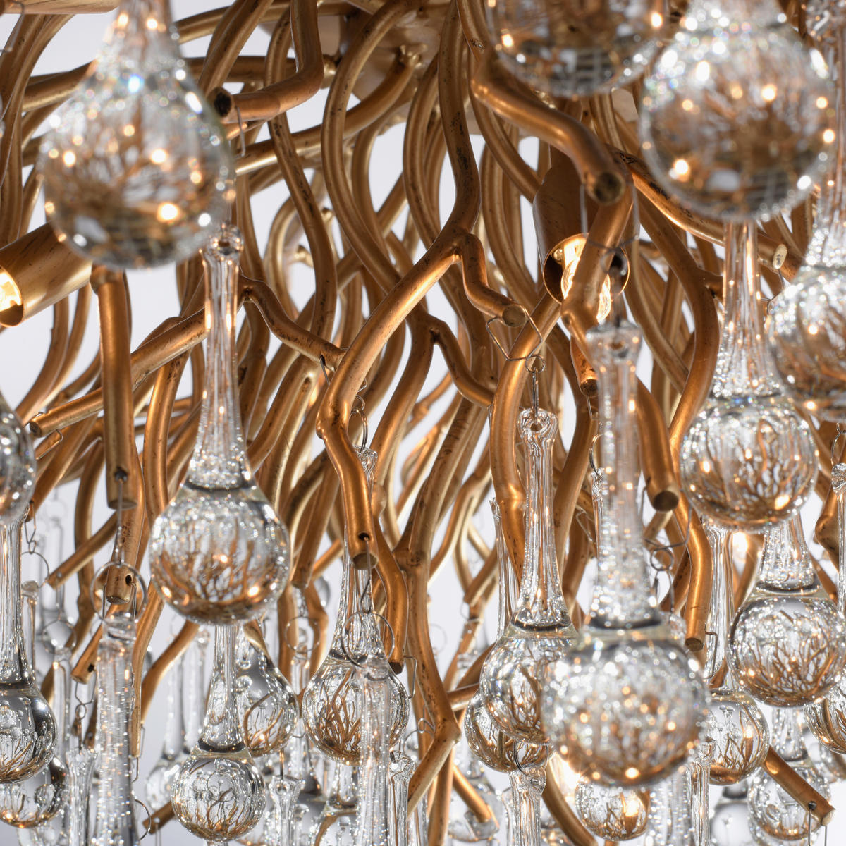 DECKENLEUCHTE Icicle 100/100/50 cm   - Messingfarben, KONVENTIONELL, Glas/Kunststoff (100/100/50cm) - Paul Neuhaus