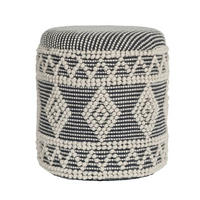 HOCKER Creme, Schwarz  - Creme/Schwarz, Design, Textil (40/45/40cm) - MID.YOU
