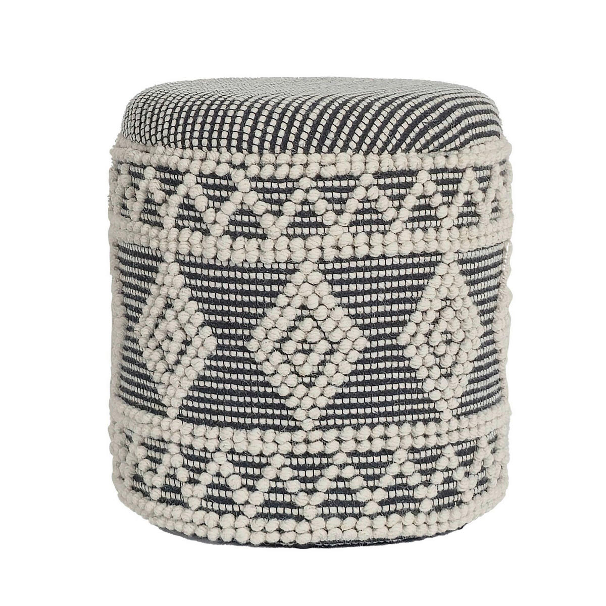 HOCKER Creme, Schwarz  - Creme/Schwarz, Design, Textil (40/45/40cm) - MID.YOU