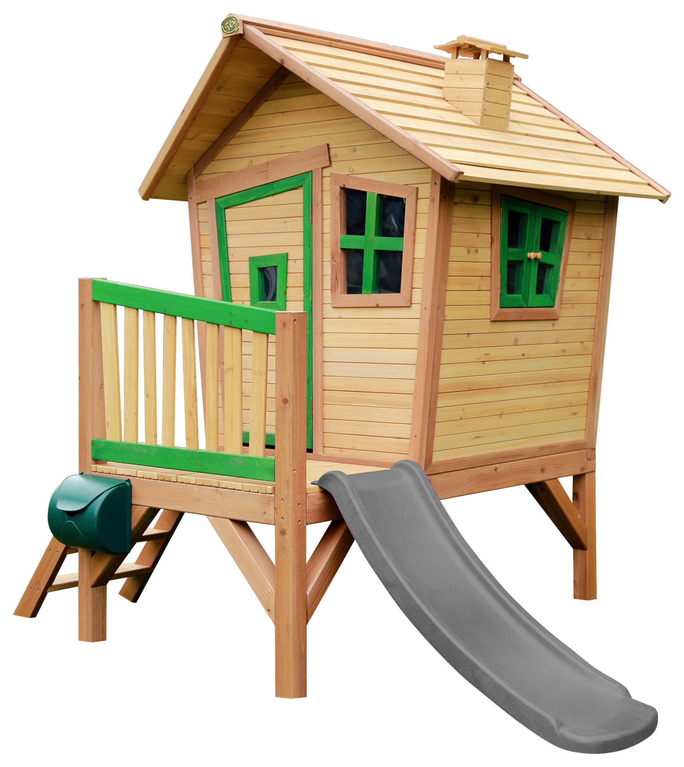 SPIELHAUS 264/203/177 cm  - Braun/Grau, KONVENTIONELL, Holz/Kunststoff (264/203/177cm) - Ambia Garden