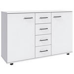 KOMMODE , 130/83/41 cm, 4 Schublade(n)  - Schwarz/Graphitfarben, KONVENTIONELL, Holzwerkstoff/Kunststoff (130/83/41cm) - Carryhome