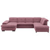 WOHNLANDSCHAFT in Webstoff Rot  - Rot/Schwarz, Design, Textil/Metall (174/337/210cm) - Beldomo Style