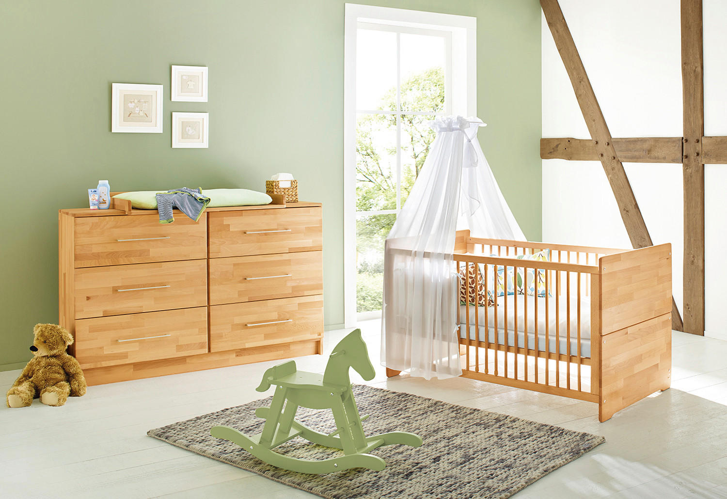 BABYZIMMER PINOLINO NATURA  - Buchefarben, Natur, Holz - Pinolino