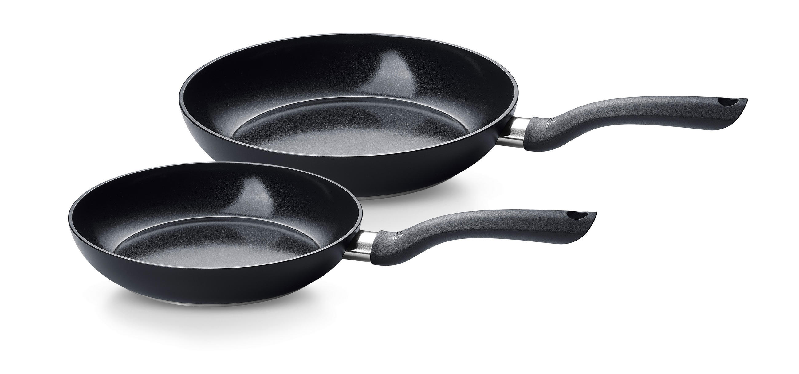 PFANNENSET Essential recyceltes Aluminium 2-teilig  - Schwarz, Basics, Metall (24/28cm) - Fissler