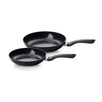 PFANNENSET Essential recyceltes Aluminium 2-teilig  - Schwarz, Basics, Metall (24/28cm) - Fissler