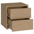 NACHTSCHRANK 50/48/42 cm  - Eichefarben/Silberfarben, Trend, Holzwerkstoff/Kunststoff (50/48/42cm) - Carryhome