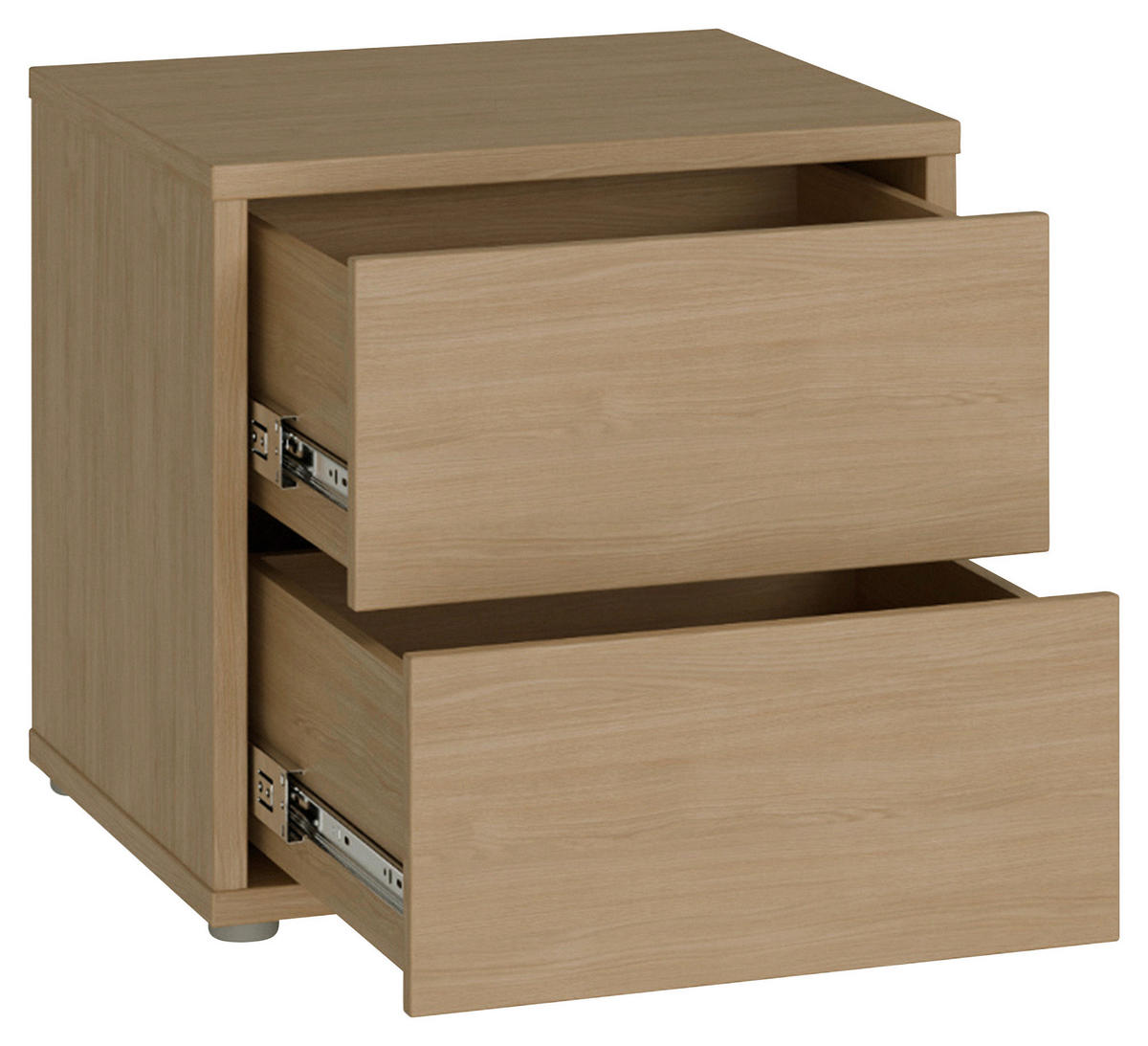 NACHTSCHRANK 50/48/42 cm  - Eichefarben/Silberfarben, Trend, Holzwerkstoff/Kunststoff (50/48/42cm) - Carryhome