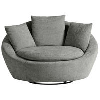 SESSEL MAUI Chenille, Webstoff Dunkelgrau    - Dunkelgrau/Silberfarben, MODERN, Kunststoff/Textil (130/80/112cm) - Trendmanufaktur