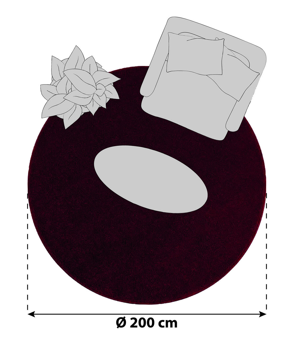 PREPROGA Z VISOKIM FLOROM ATA 7000   tkano  rdeča  - rdeča, Design, tekstil (200cm) - Novel
