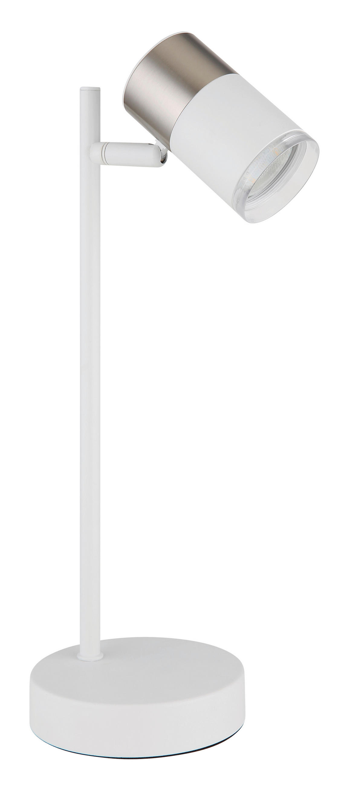 STOLNÍ LAMPA, GU10, 13.2/12/35 cm - bílá/průhledné, Design, kov/plast (13.2/12/35cm) - Globo