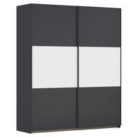 SCHWEBETÜRENSCHRANK in Grau, Weiss, Alufarben  - Weiss/Alufarben, Modern, Holzwerkstoff/Metall (175/210/59cm) - Rauch Möbel