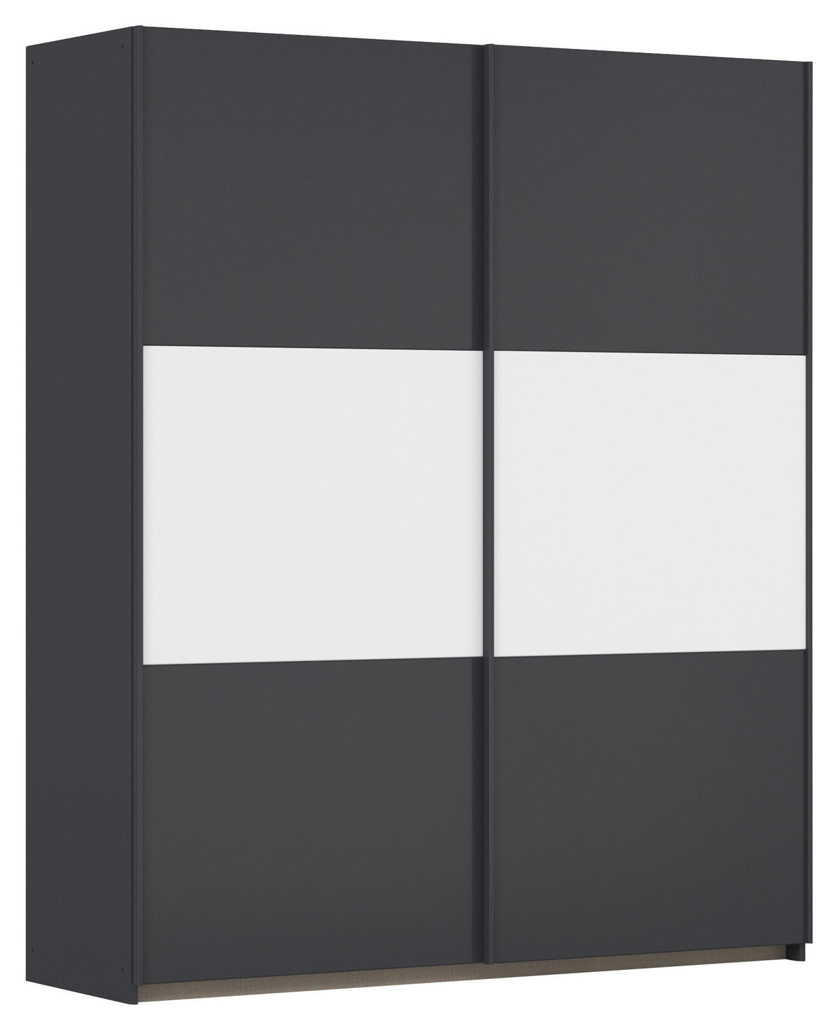 SCHWEBETÜRENSCHRANK in Grau, Weiss, Alufarben  - Weiss/Alufarben, Modern, Holzwerkstoff/Metall (175/210/59cm) - Rauch Möbel