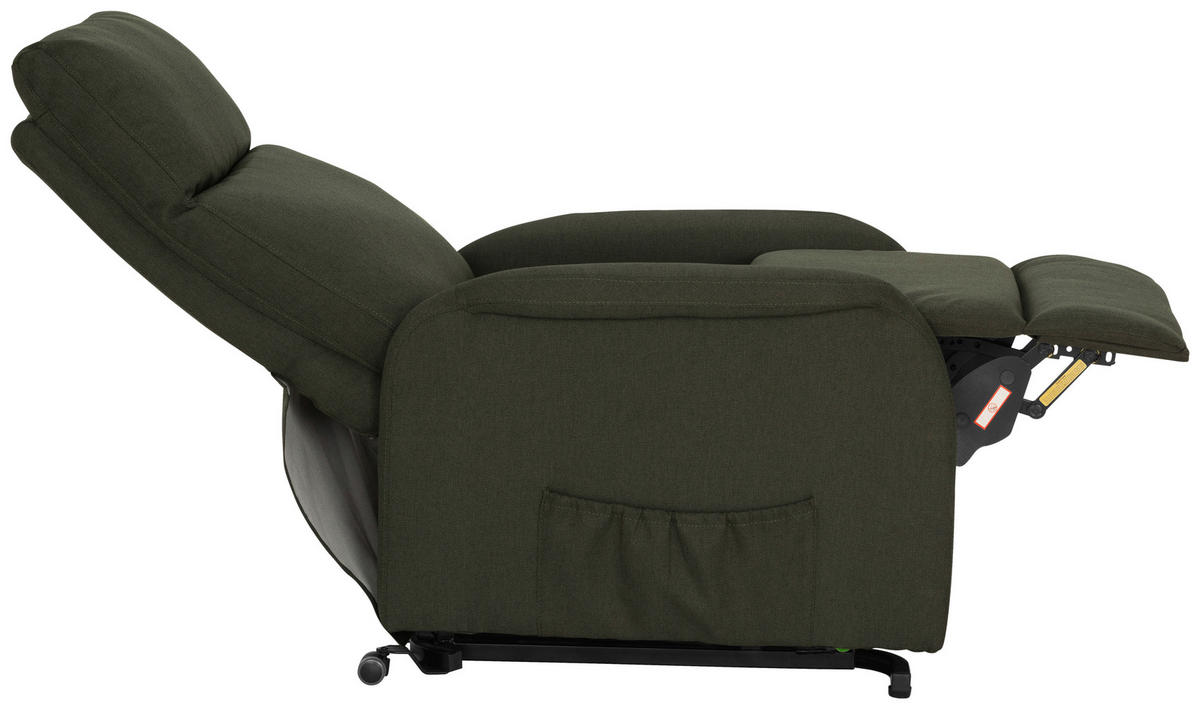 FERNSEHSESSEL Webstoff Grün  - Schwarz/Grün, KONVENTIONELL, Textil/Metall (68/103-80/93-158cm) - P & B