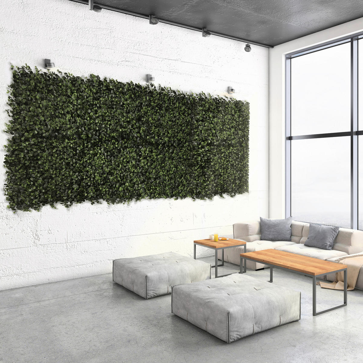Wandverkleidung Pflanzenwand Kunststoff  - Jadegrün/Mintgrün, Trend, Kunststoff (50/50cm) - Floordirekt