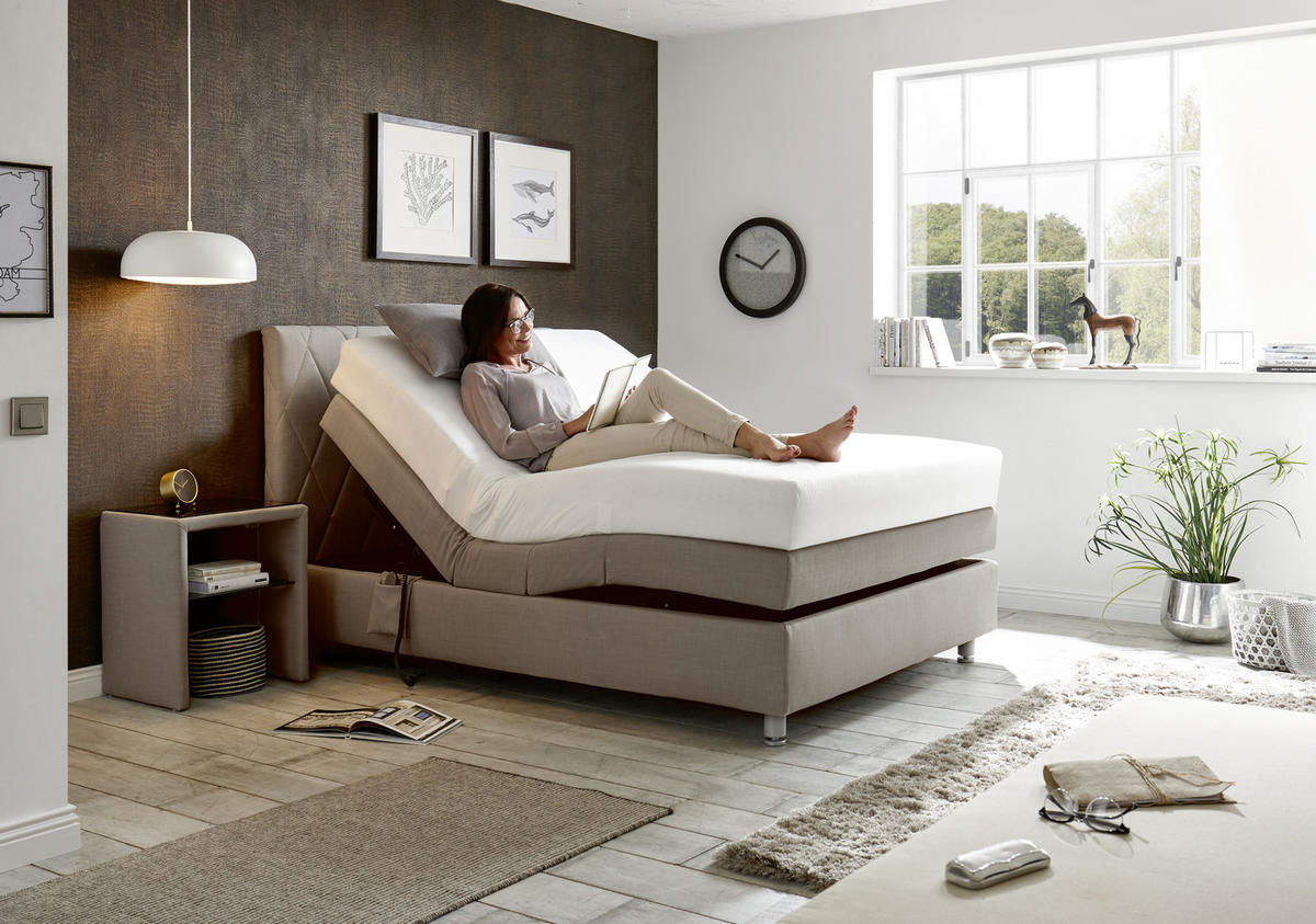 BOXSPRINGBETT 140/200 cm  in Braun  - Schwarz/Braun, Konventionell, Kunststoff/Textil (140/200cm) - RUF Betten