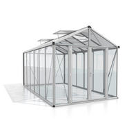 GEWÄCHSHAUSBAUSATZ - Alufarben, Basics, Glas/Kunststoff (258,4/250,4/465,2cm)