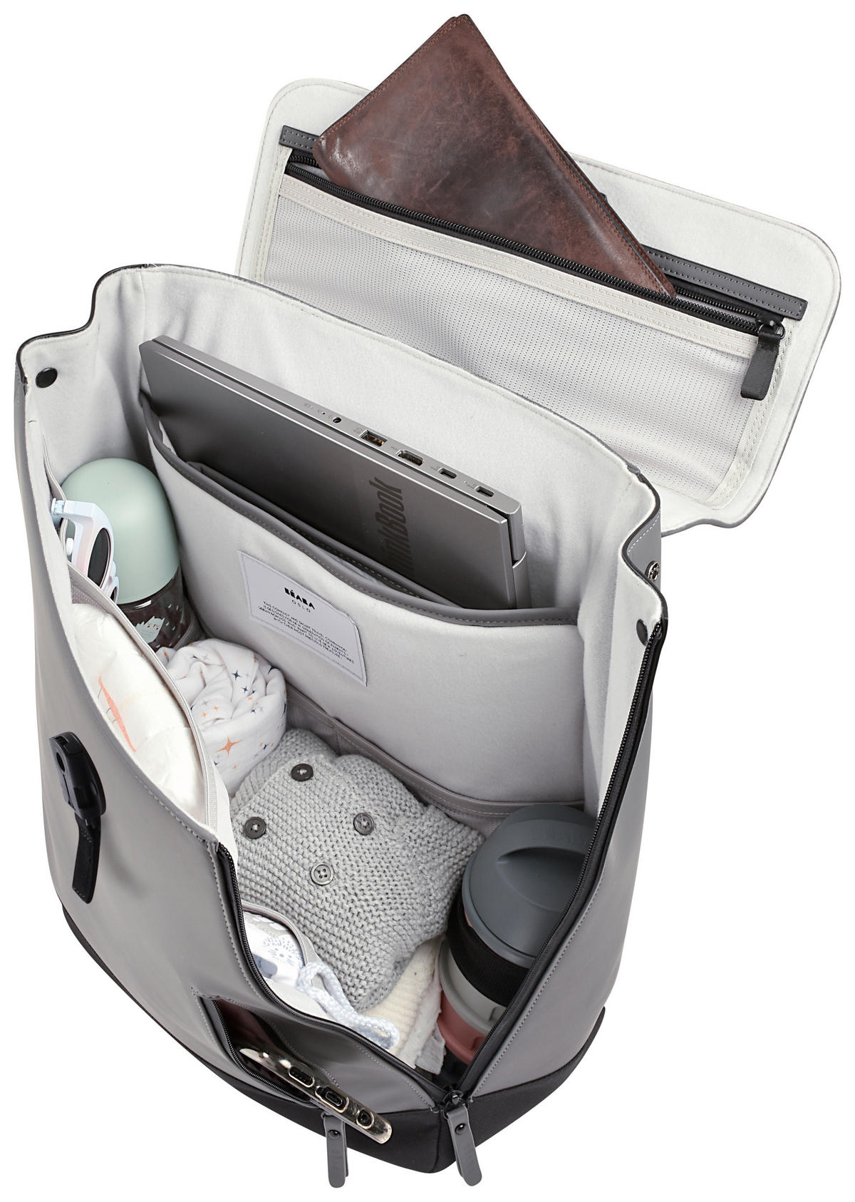WICKELRUCKSACK  - Dunkelgrau/Hellgrau, KONVENTIONELL, Kunststoff (34/15/43cm) - Beaba