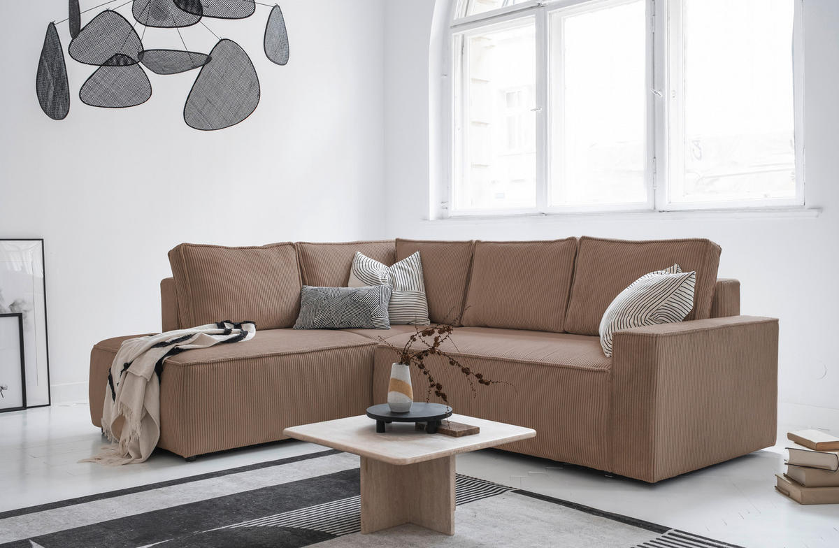 KUTNA GARNITURA tekstil  taupe   - crna/taupe, Design, tekstil/plastika (194/247cm) - MID.YOU
