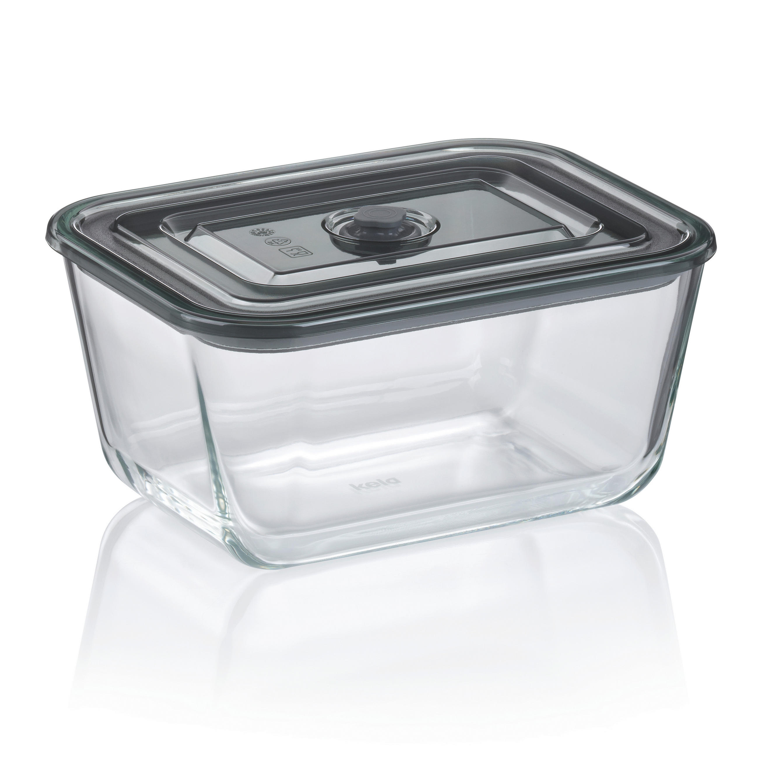 FRISCHHALTEDOSE 2,5 l  - Transparent/Grau, KONVENTIONELL, Glas/Kunststoff (24/18/11cm) - Kela